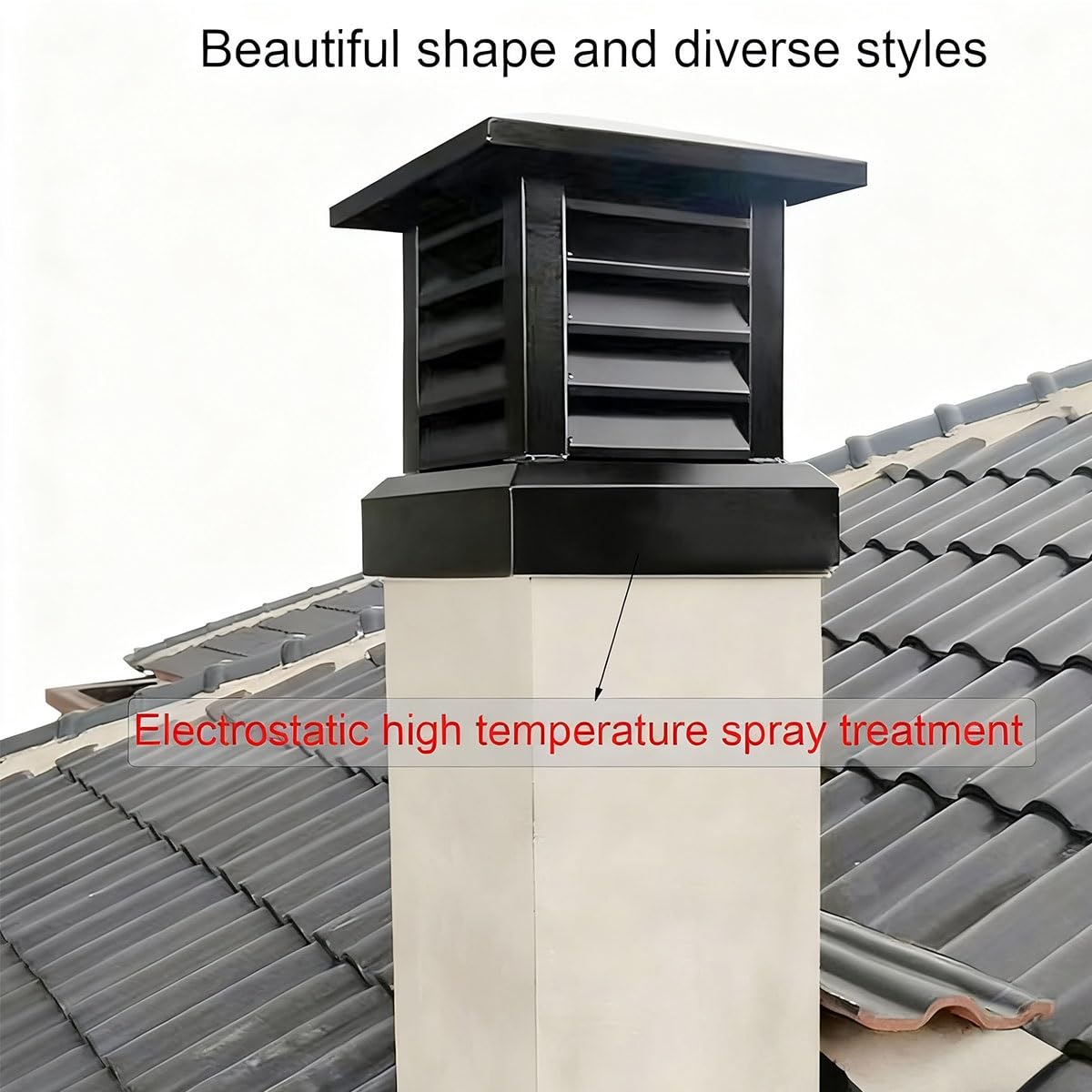 Villa Sombrero De Chimenea De Aleación, Tapa De Chimenea Para Techo Cuadrado, Cubierta De Chimeneas Para Techo Exterior, Aumenta La Eficiencia(400 * 400mm/15.7 * 15.7in)