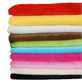 RayLineDo® 10PCS 50 &ast; 50cm Solid Color Knitted Panne Velvet Fabric Anti Pill Fabric Patchwork Polyester Fleece Cloth for DIY Sewing Handmade Dolls