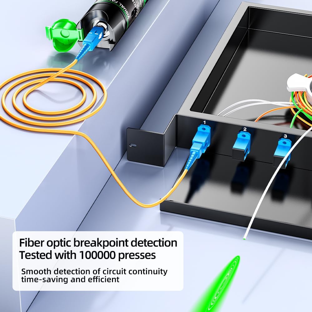 30mW Localisateur Visuel de Défauts, 30KM FTTH Testeur Fibre Optique, Testeur Fibre Optique pour Câbles SC/FC/ST/LC, VFL Interface 2,5 mm, pour Télécommunications Catv, Test de Câbles Réseau