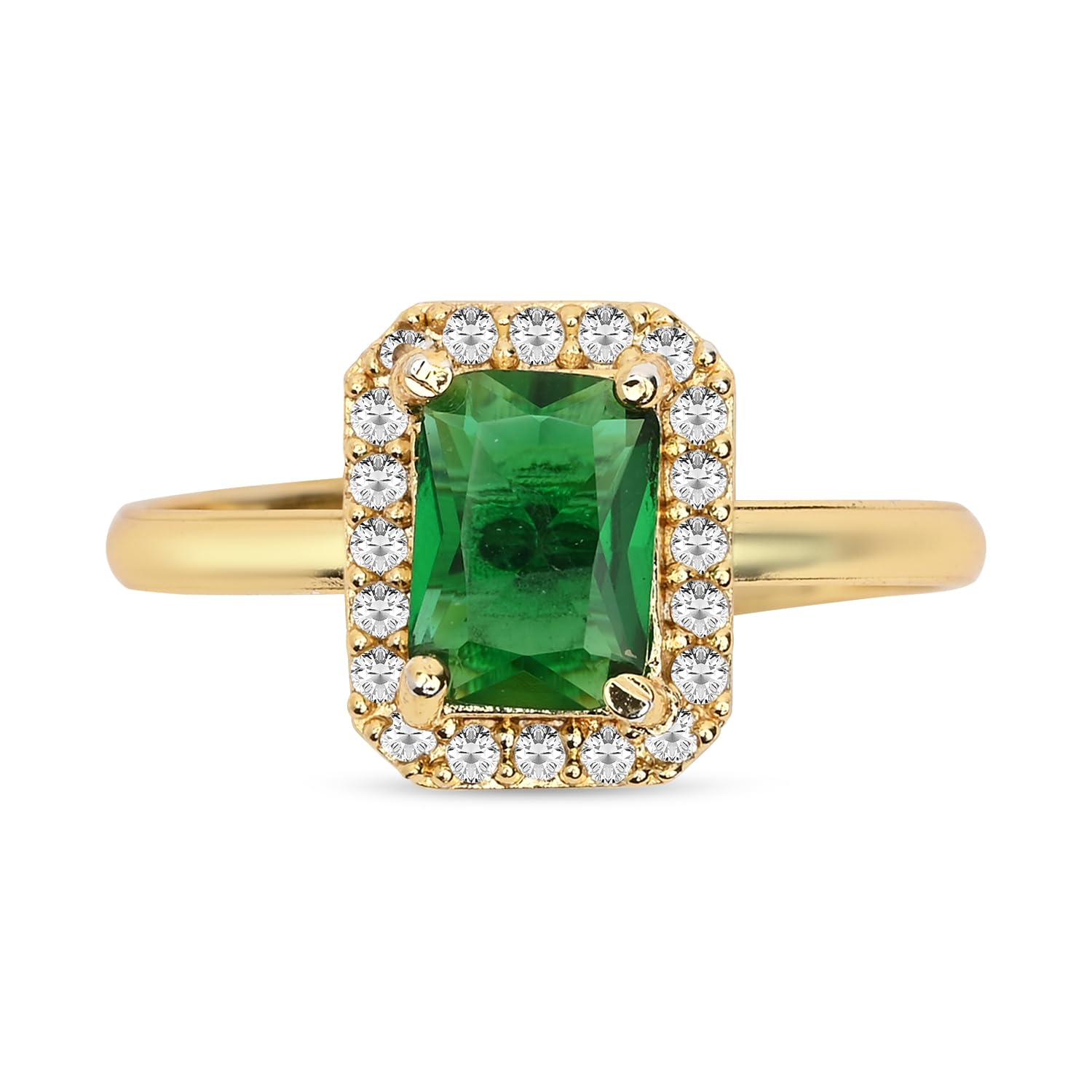 i jewels Gold Plated Traditional Adjustable Ring with Stone & American Diamond Detailing for Women-picture-21