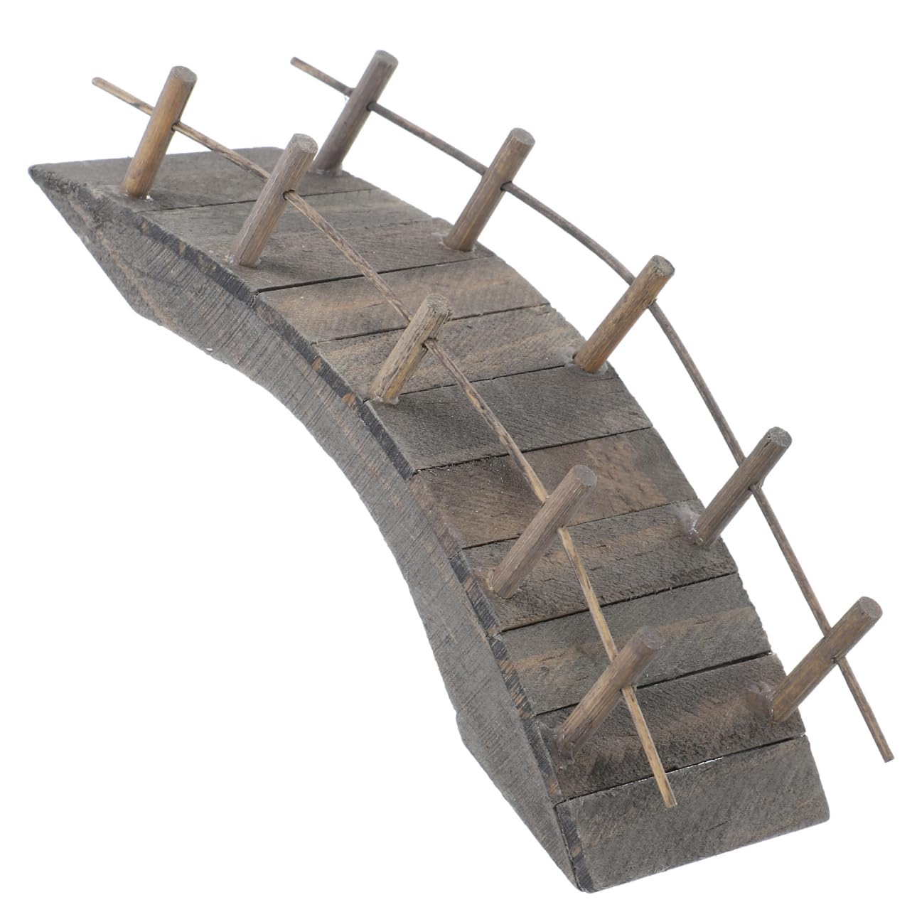Milisten Mini Wooden Arch Bridge: 15cm Dollhouse Garden Bonsai Decor