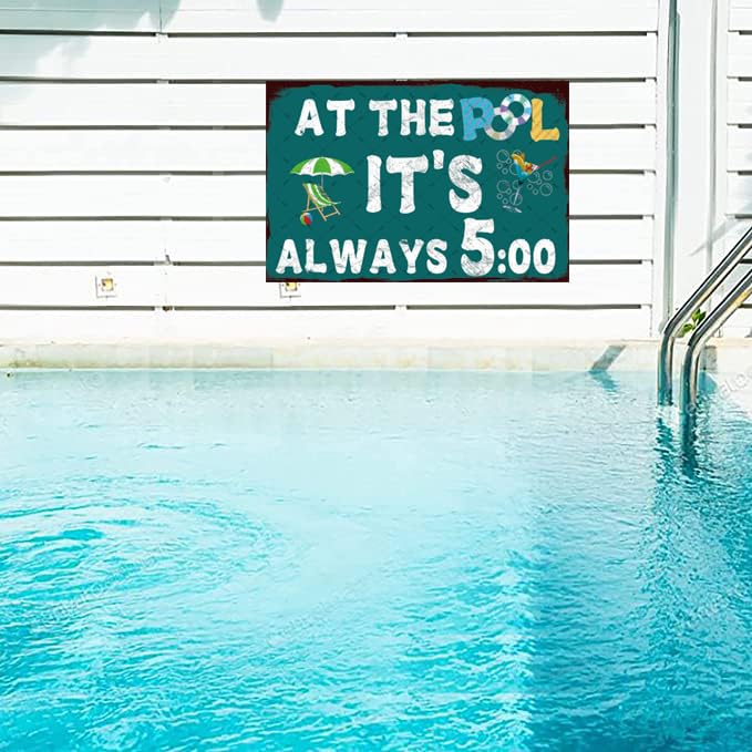 Cartel metálico EMOHAT para piscina 12x8 pulgadas miniatura 4