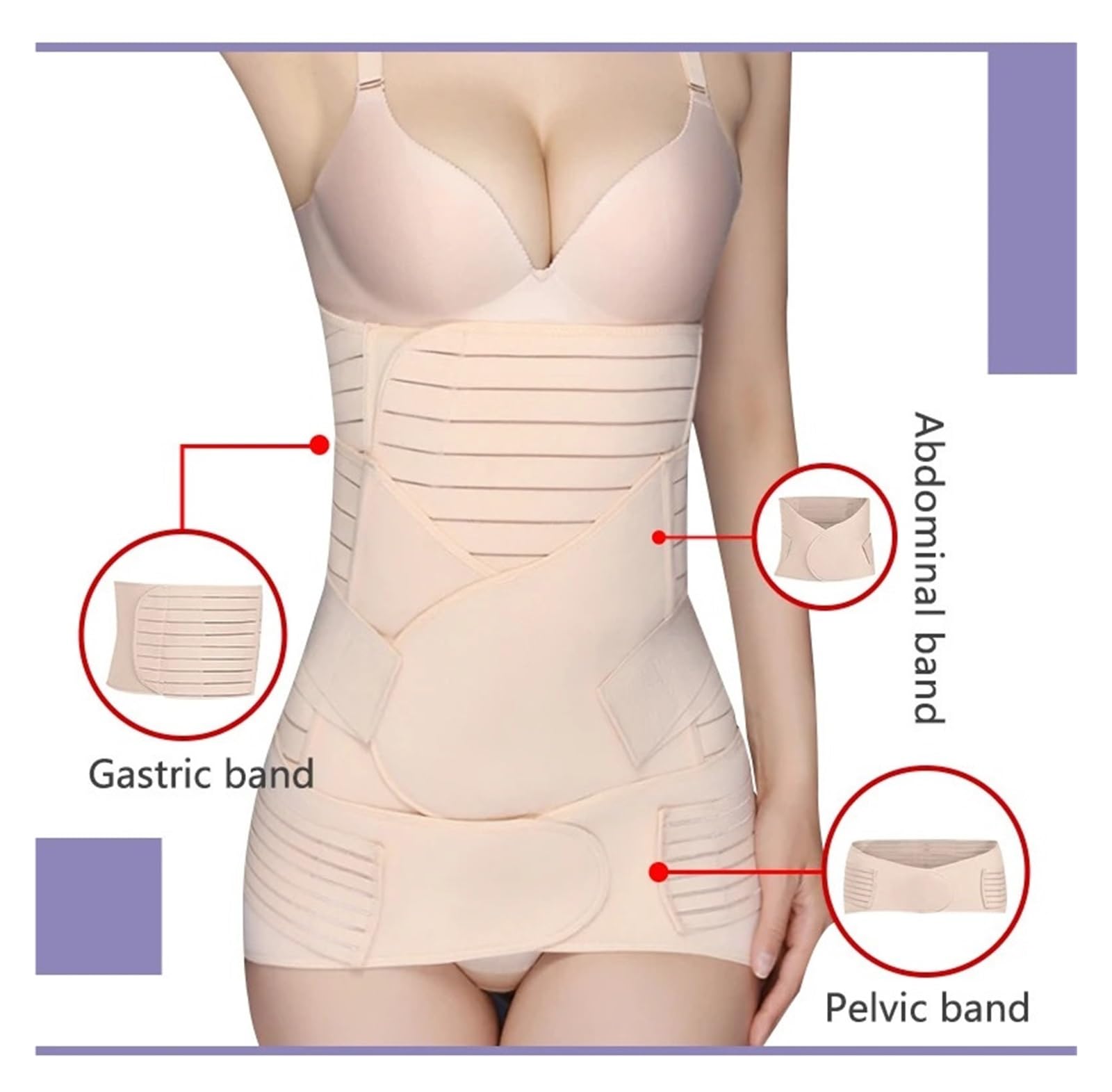 Ceinture Abdominale pour Femme Ceinture Amincissante 3 en 1 for Femmes, Soutien Post-Partum, Ceinture Abdominale, Compression Abdominale