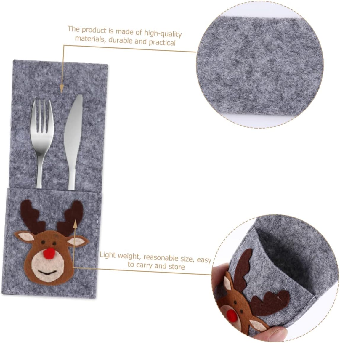 4pcs Christmas Adorable Tableware Cover Festive Square Fork and Knife Holders for Holiday Dining Keep Cutlery Clean and Decorated for Xmas Table Decor