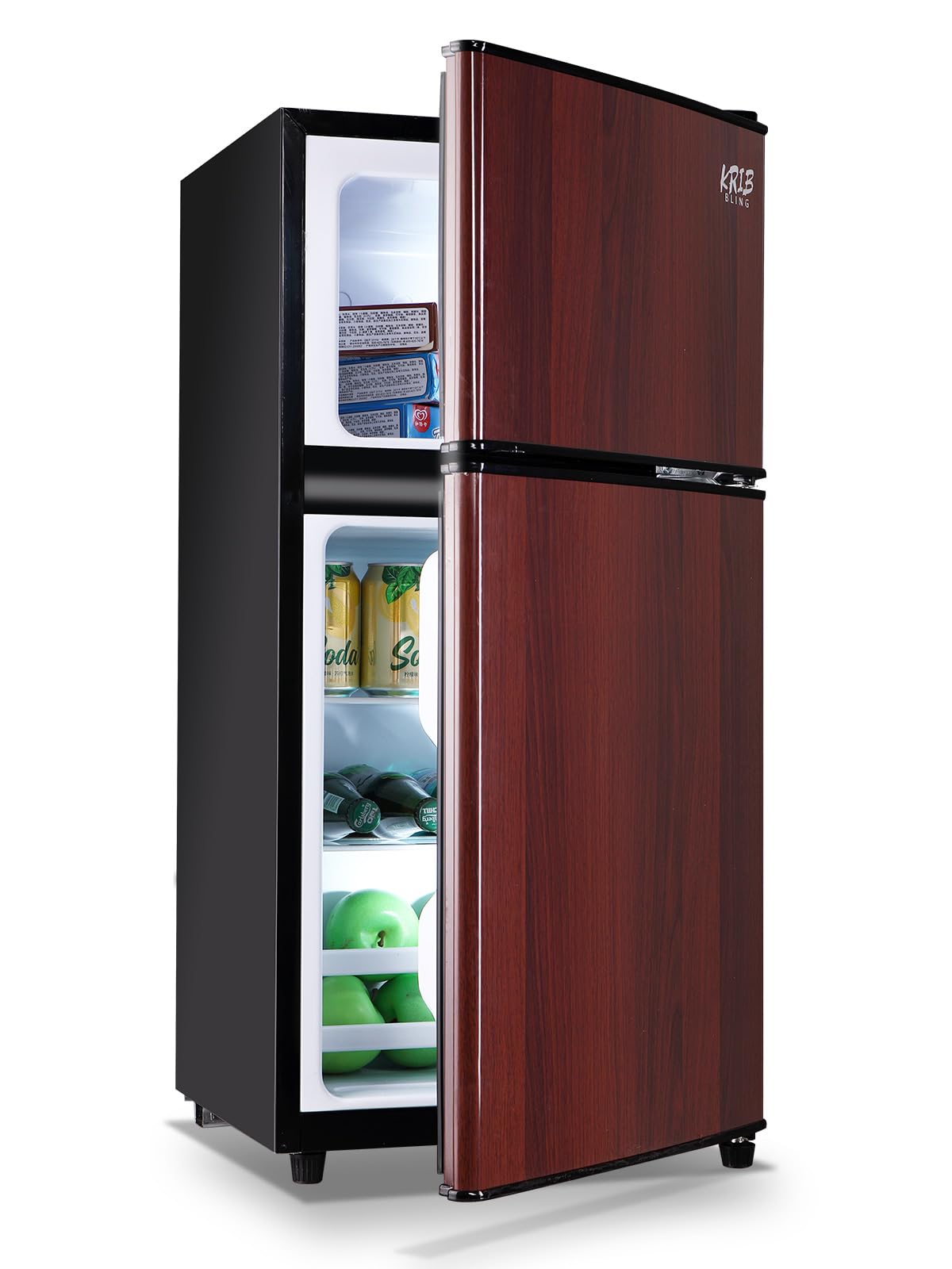 Amazon.com: KRIB BLING Fridge with Freezer,Vintage Double