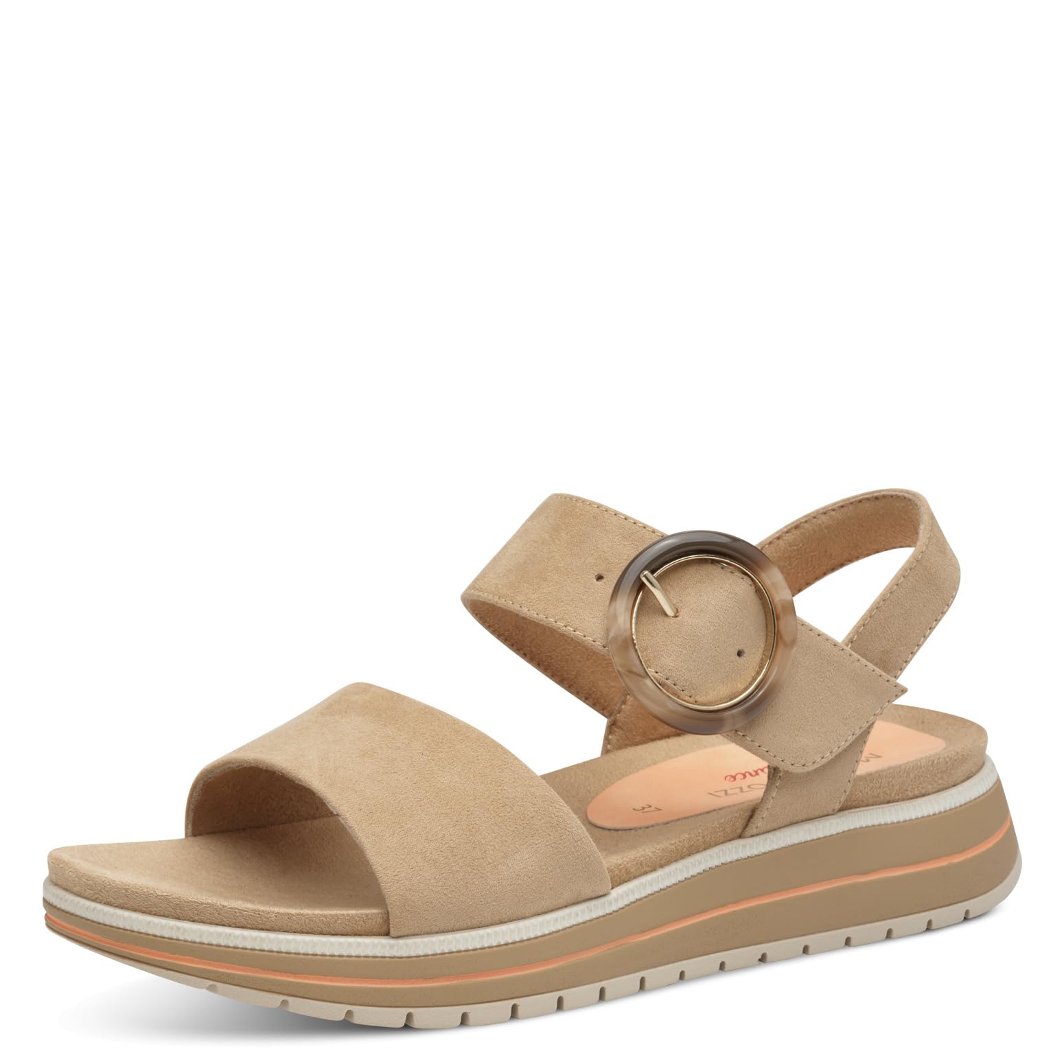 MARCO TOZZI Damen Sandalen flach mit Klettverschluss Sommer