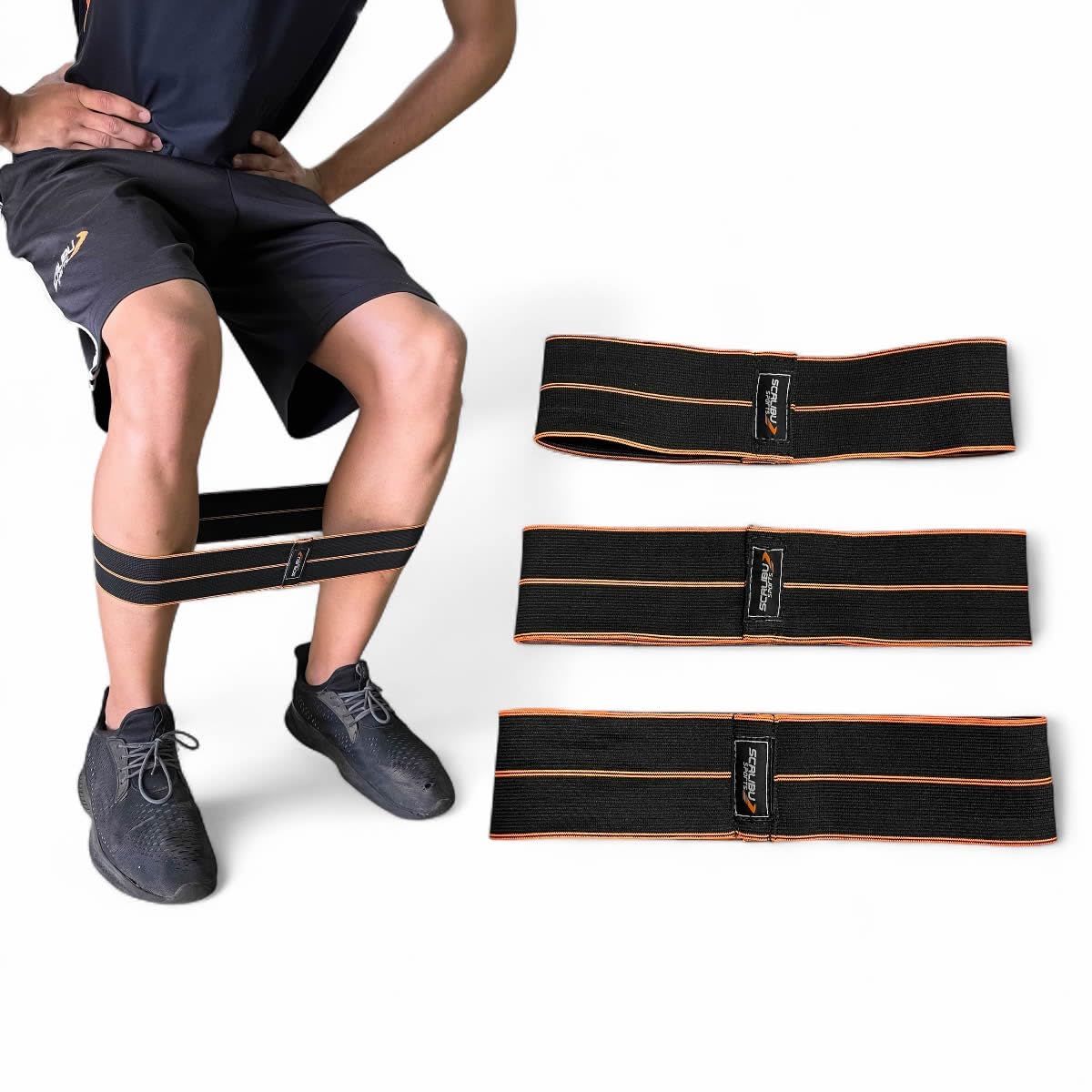 Kit 3 Mini Bands VIP, Faixas Elásticas Pilates Treino Funcional