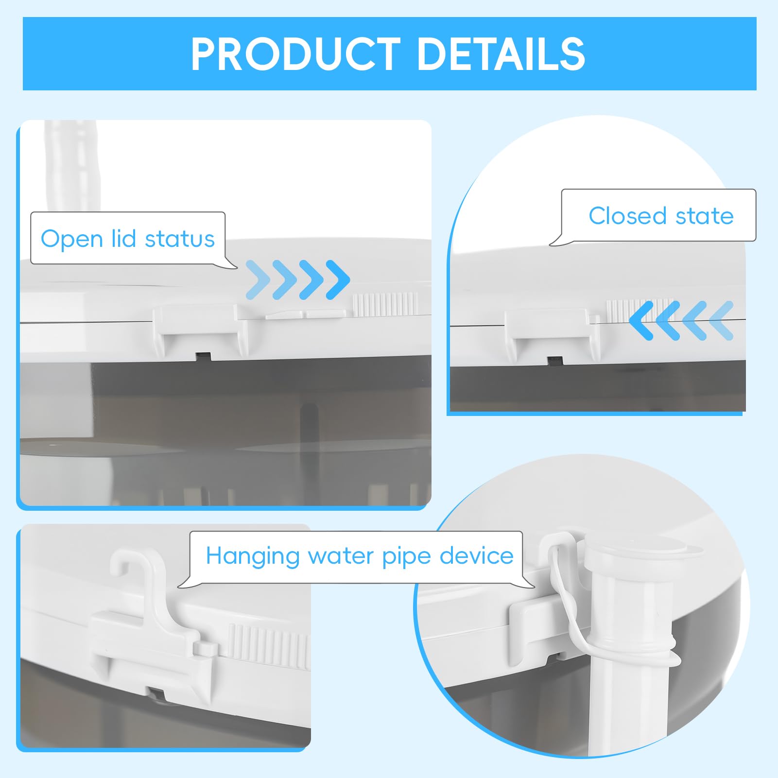 2-in-1 Manual Washing Machine, Hand Crank Washer with Spin Dryer & Suction Cup Base, Portable Mini Washer for Camping Dorm Travel, No Electricity Laundry Machine 2kg Capacity (Light Grey) — view 7