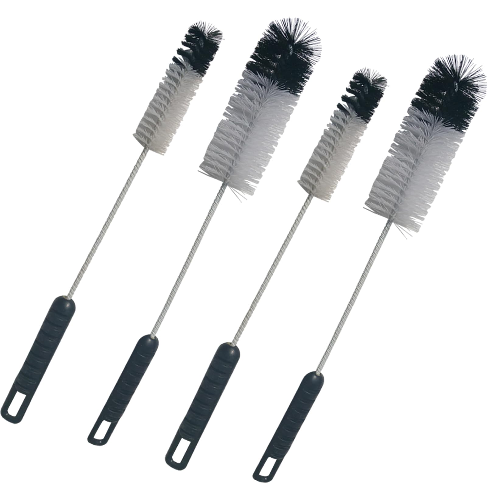 Coralpearl Bottle Brushes Thin Long Handle X 4 Utility Skinny Wire Cleaner Set Big Small Bendable Flexible for