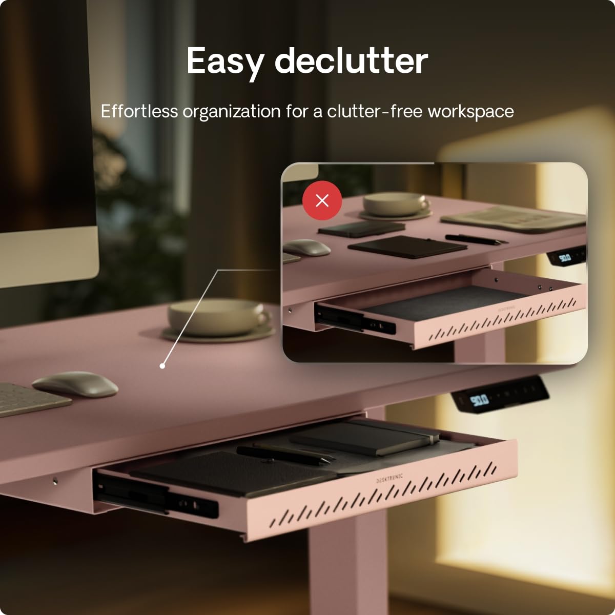 Desktronic Hidden Organizer, Under-Desk Storage Drawer, Easy Installation, Space-Saving, Large Capacity, Metal - Image 3