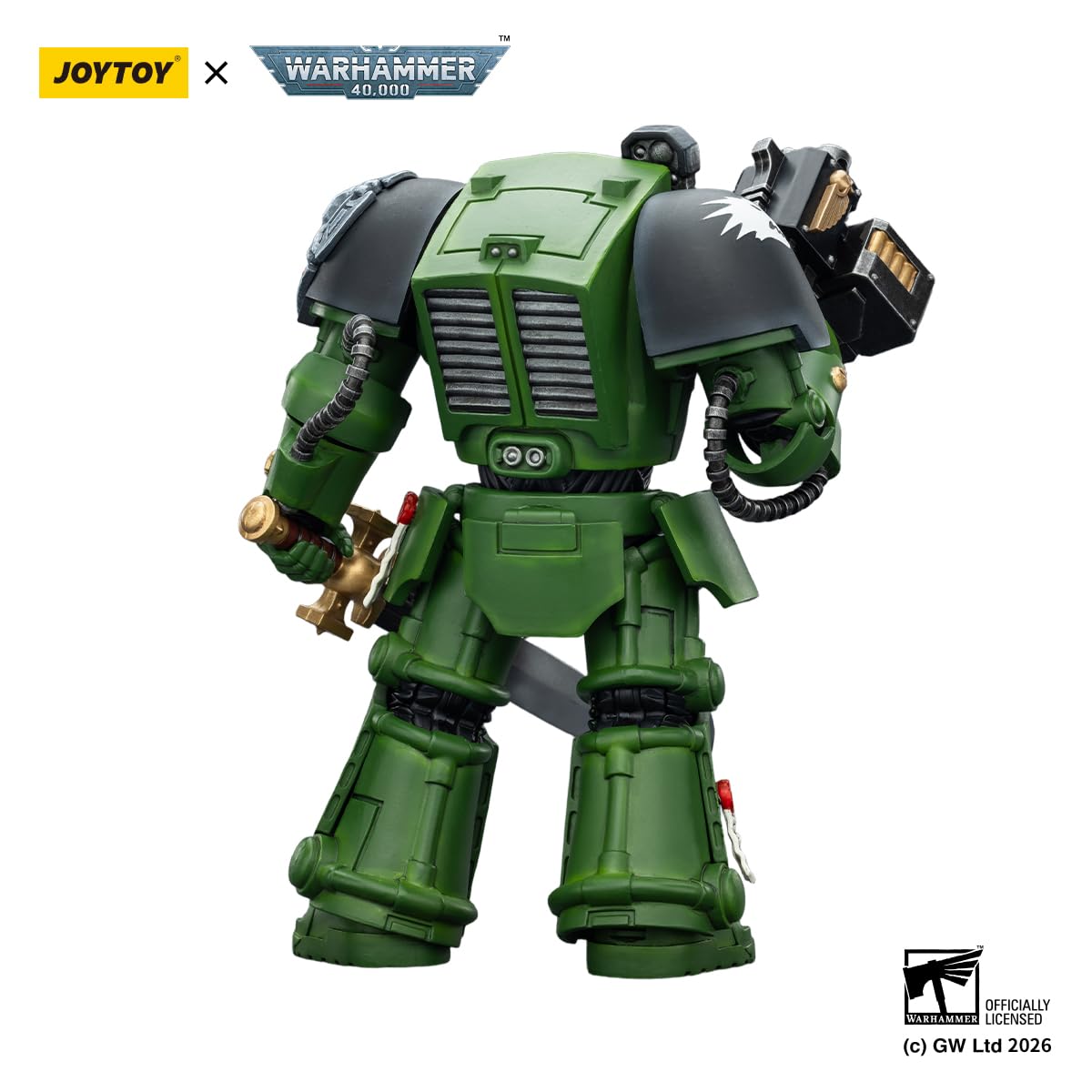 JOYTOY Action Figures Warhammer 40K Terminator Squad 1/18 Movable Model Collectible Figurine Ages 15+ (Salamanders Terminator 1 with Power Sword and Storm Bolter) - 3