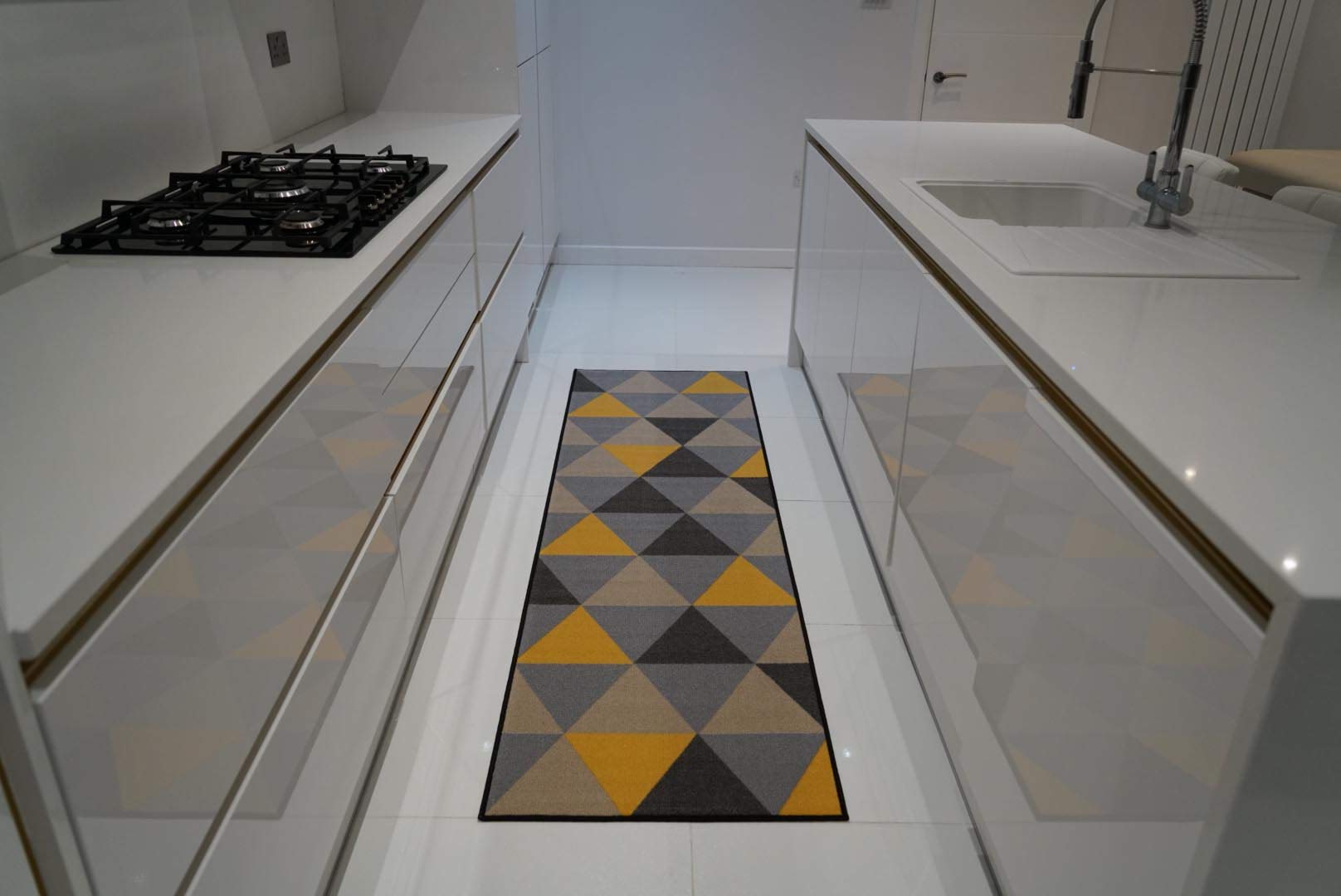 Washable Door Mat Kitchen Mats Non Slip Geometrical Design Hall Runner- Indoor Door Mat - Hallway-Passage Corridor Doormats - Floor Mat — view 10