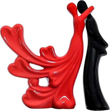 ECYC 9" Passionate Lover Embrace Couple Figurine Lady Man Wedding Gift Home Living Room Decor