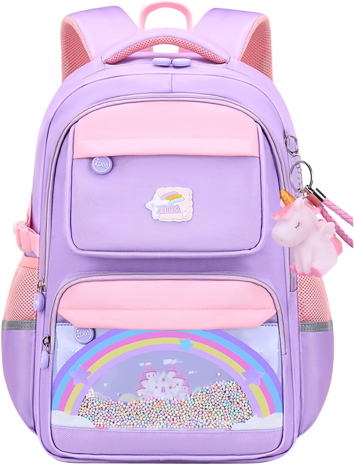 adson Cute Kawaii School Backpack Anti Theft Travel Schoolbag for Boys Girls With 4 Compartments Elementary School College Students Durable Water-resistant School Backpack Rainbow Backpack-picture-51