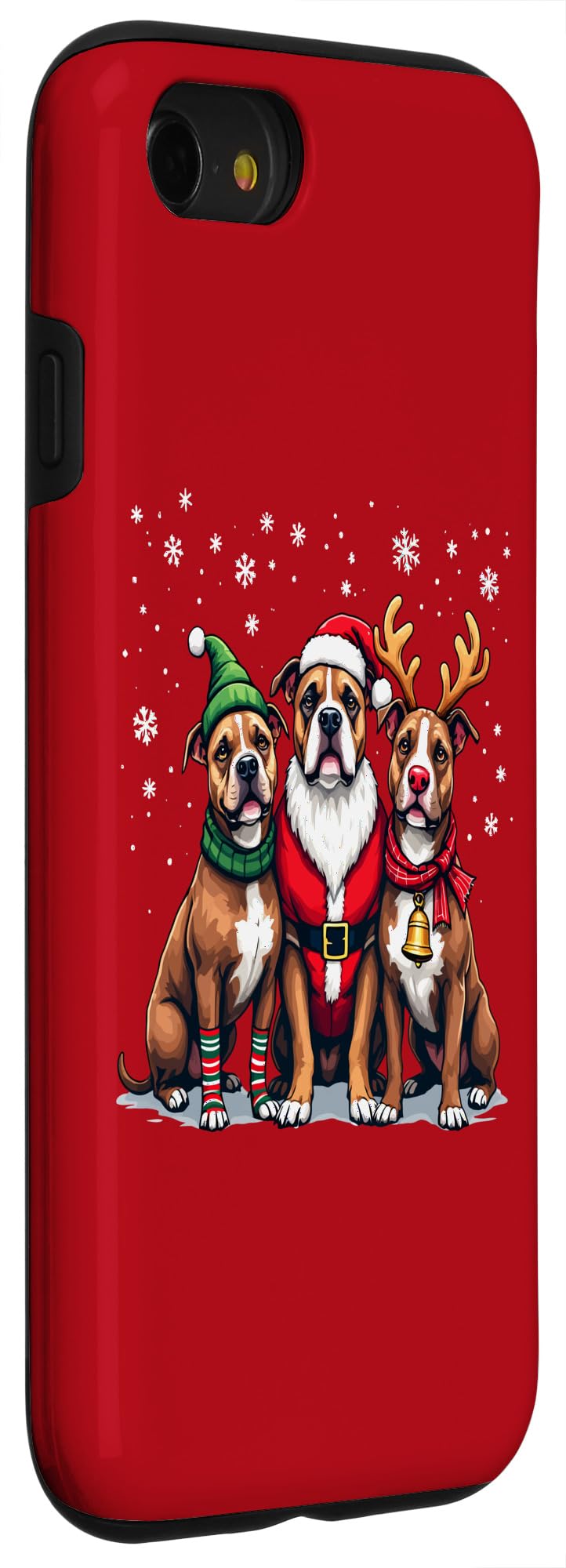 iPhone SE (2020) / 7 / 8 Pitbull Christmas Dogs Funny Santa Reindeer Elf Holiday Case - Image 3