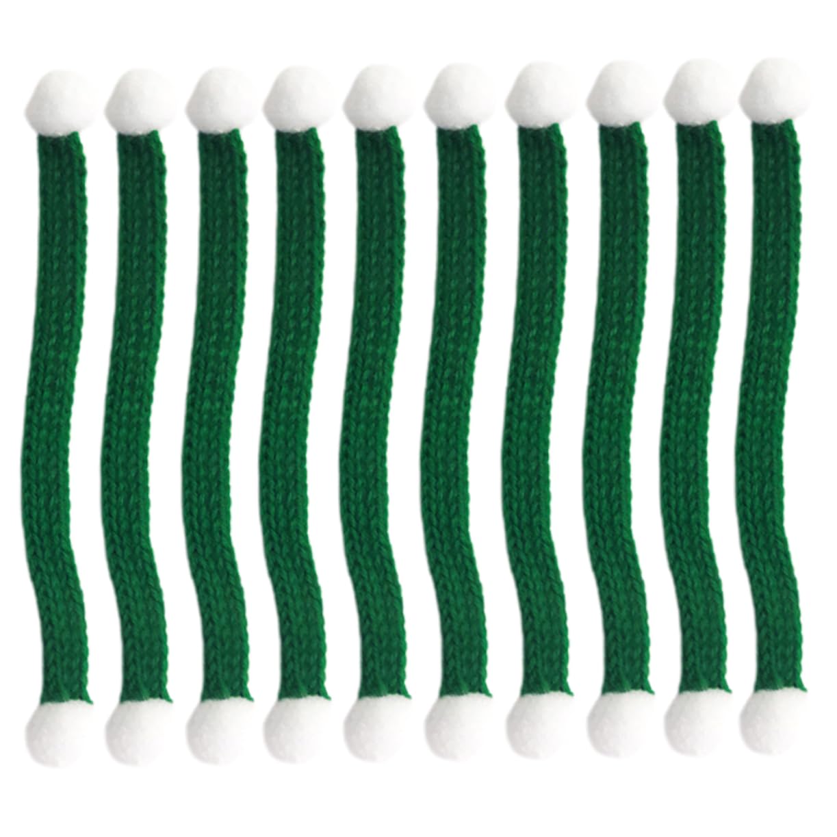 MOLUCKFU 10pcs Mini Christmas Scarf Festive Wine Bottle Cutlery Bag Decorations Reusable Cozy Yarn Accessories for Holiday Ambiance for Friends Family