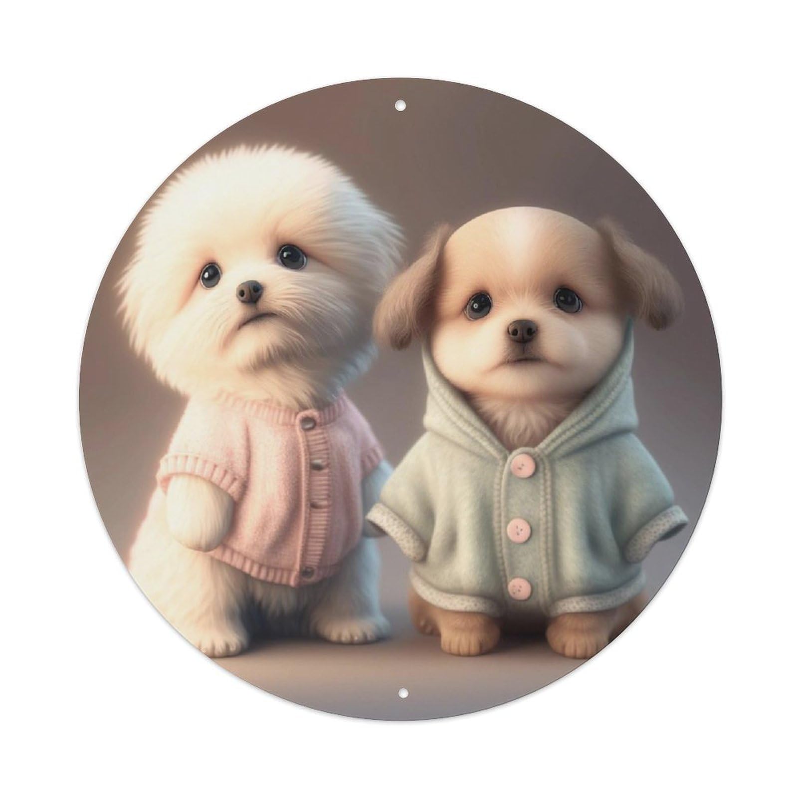 Cute Baby Puppy Pet Dog Classic Animal Portrait Metal Tin Sign