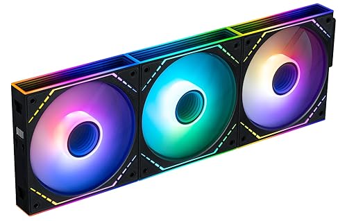 Thermalright TL-M12Q-S X3 - Ventiladores de refrigeración de carcasa de PC de 4.724 in, cadena margarita, 2000 rpm, alto flujo de aire, ARGB,