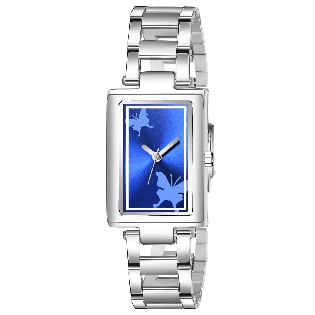 Acnos Stainless Steel Premium Brand Blue Square Dial Silver Chain Belt Analogue Watch For Girls And Women Pack Of - 1, Silver Band (B08DJ7TQBL) Amazon Price History, Amazon Price Tracker