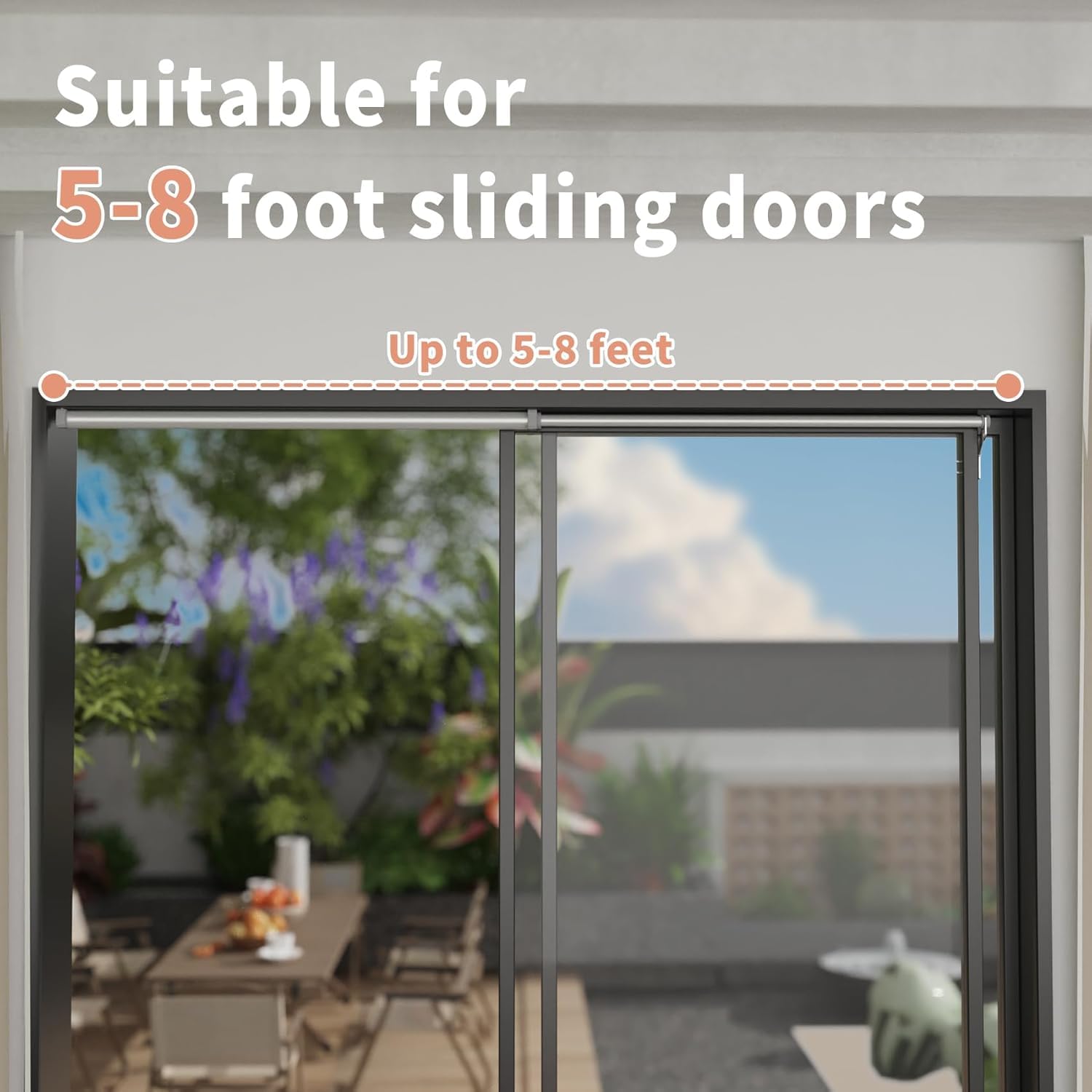Cierrapuertas corredizo automático para Patio, Velocidad Ajustable, Apto para Puertas de 1,5 a 1,8 m, silencioso.