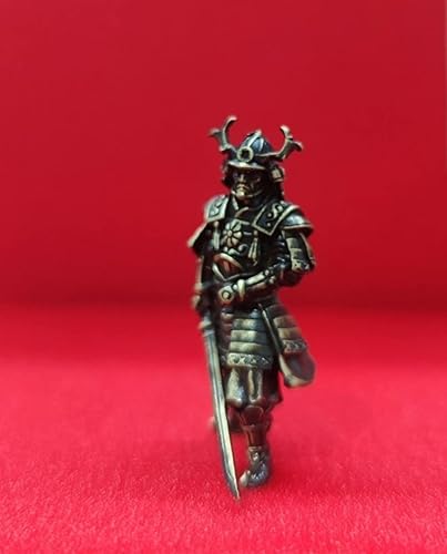 Miniatura 6 de Figuras de guerrero del shogunato japonés de latón, adornos de escritorio, estatua de cobre antiguo soldado en miniatura, juego de ajedrez de guerra