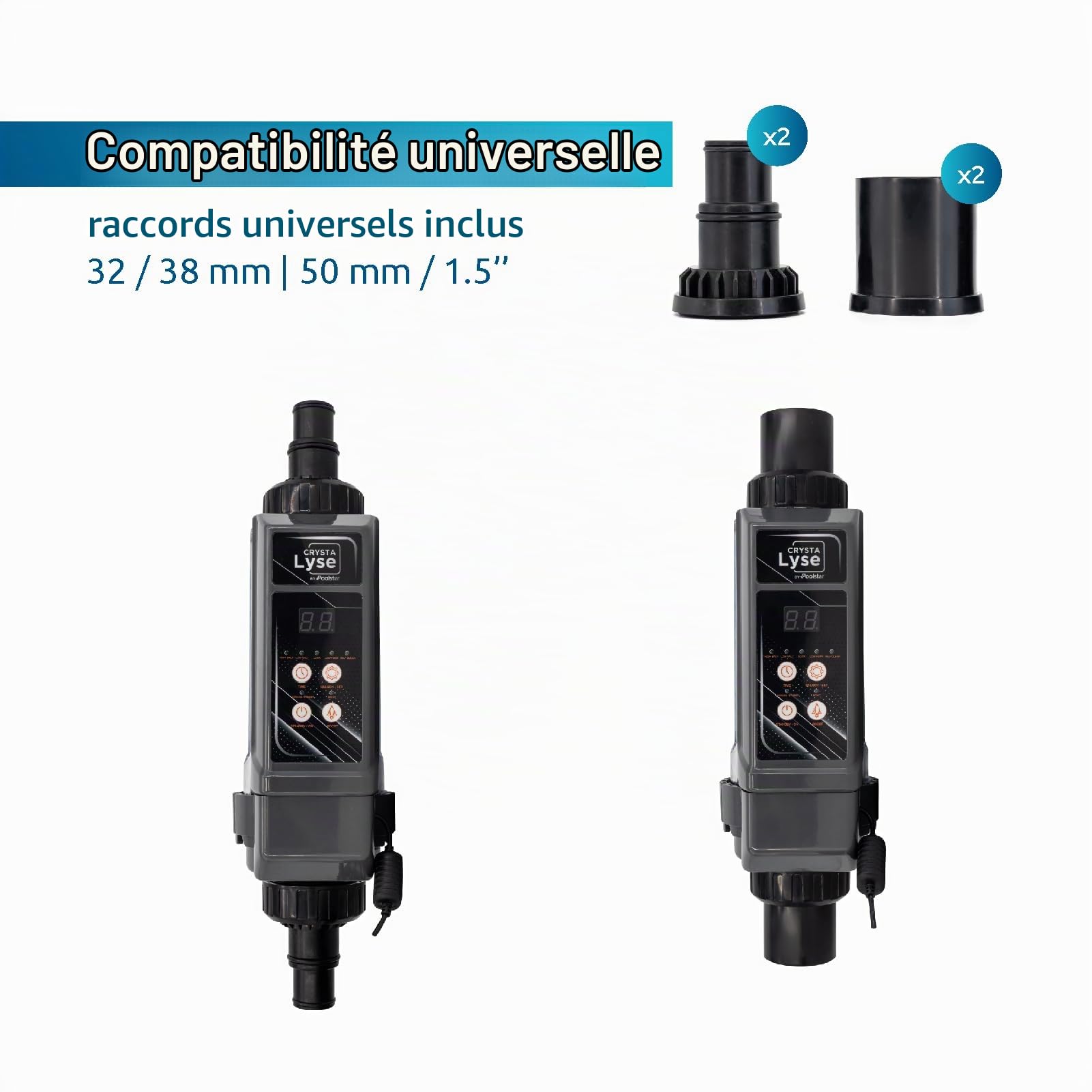 POOLEX - CRYSTALYSE - Electrolyseur Piscine - CL-CR05 - pour Petits Bassins, Installation Facile, Entretien Simple