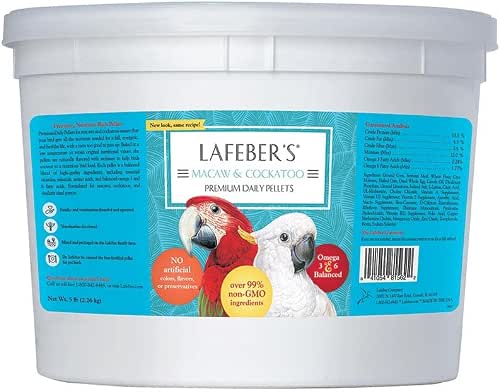 LAFEBER'S Premium Daily Diet Pellets Pet Bird Food, Made with