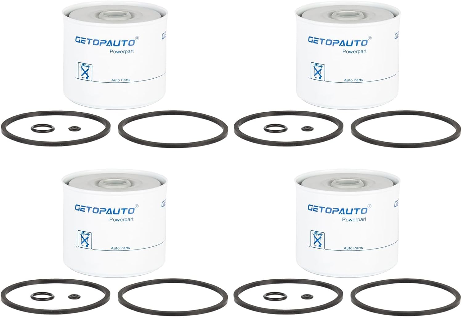 GETOPAUTO 26561117 Fuel Filter (Pack of 4), Replaces Perkins 26561117, 26560017, Donaldson P556245, Donaldson P502420, Baldwin BF825, Wix 33166, 3166