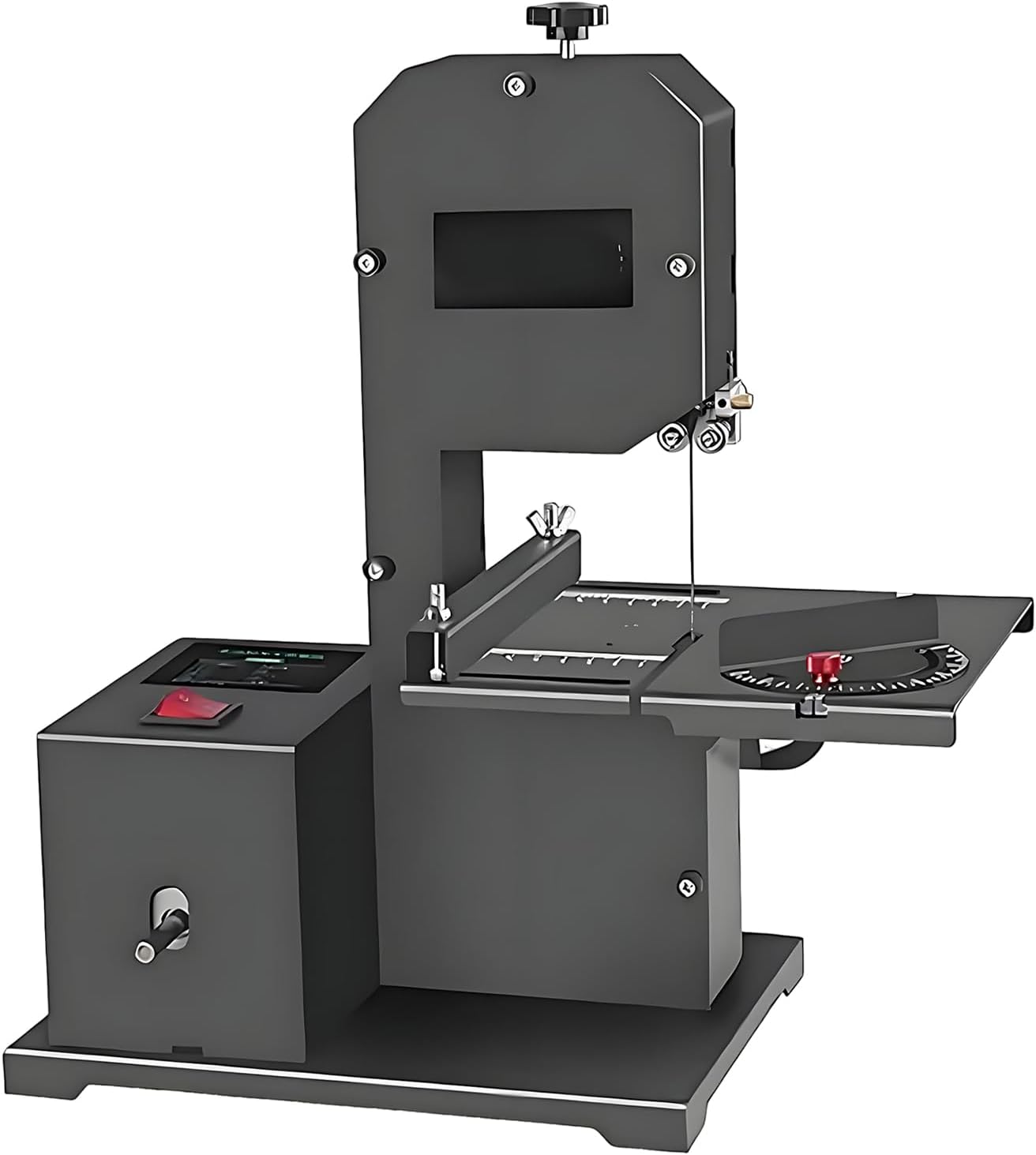 SHAHRYAR 800w DIY Benchtop Bandsaw,70mm Deep Wood & Acrylic Cuts,90mm Throat,0-45° Angled Cutting,Compact Design,Includes 2* Blade,Multi-Functional