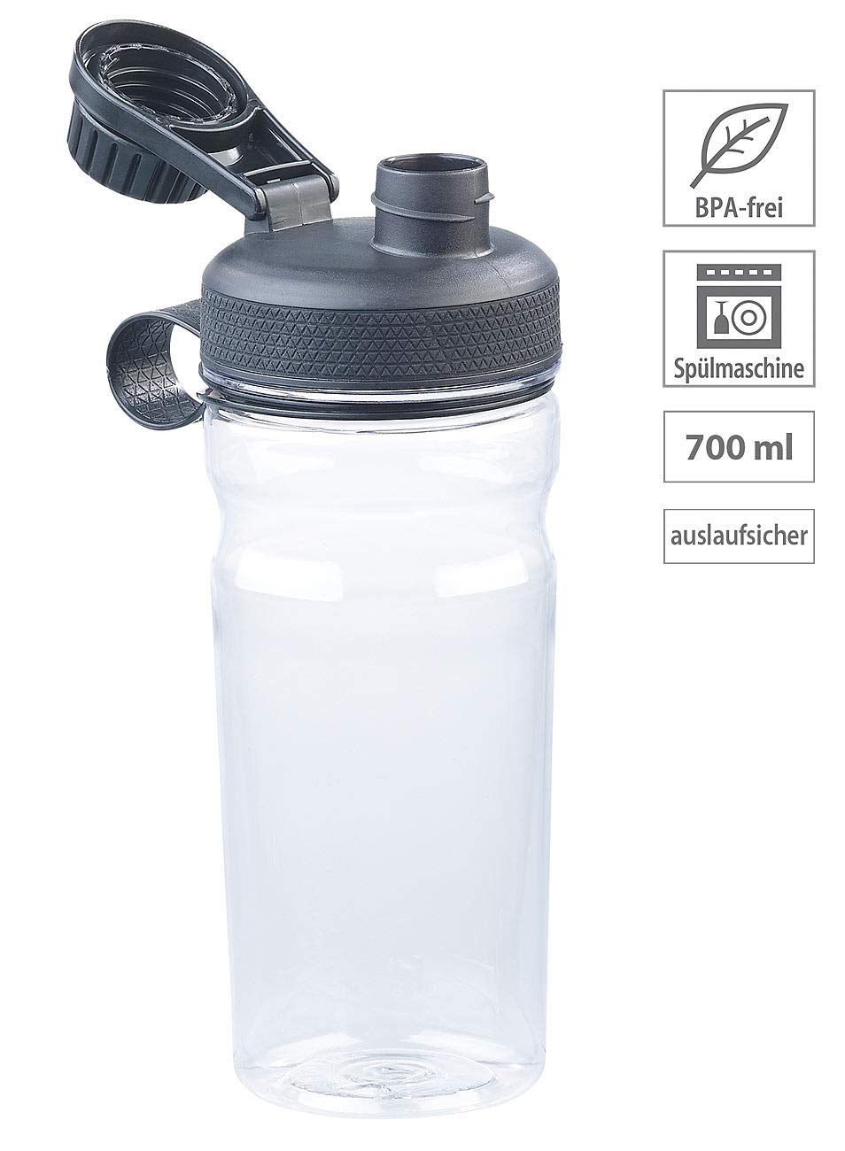 LFRNZS Wasserflaschen 2er Pack 500 Ml – Transparent Mit Zeitmarkierungen, Auslaufsicher, Für Sport & Alltag