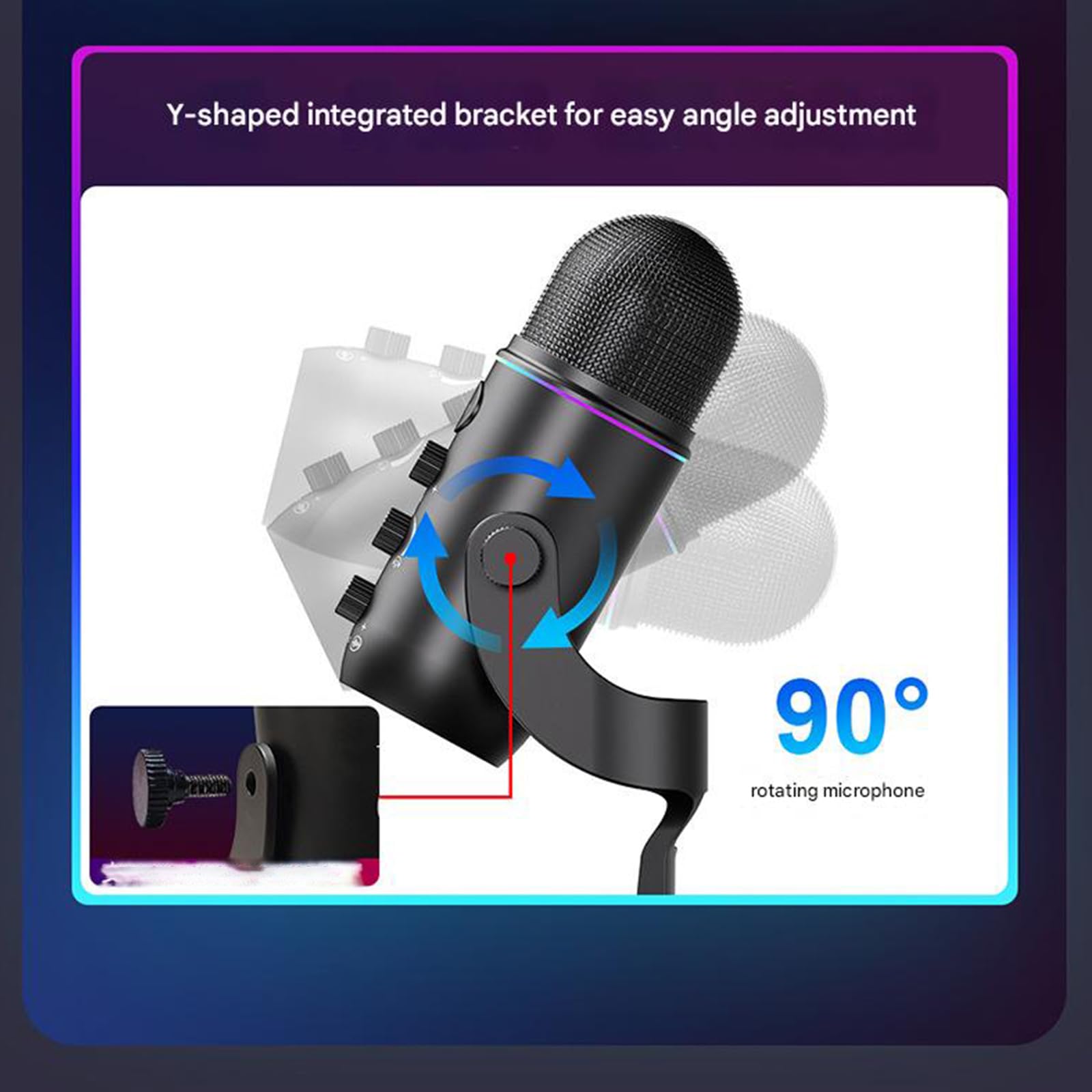 Micrófonos de Condensador USB Profesionales con reducción de Ruido Avanzada y Control de Volumen Plugs and Play para Juegos móviles Streaming Podcasts Micrófono de Condensador Podcast Mic
