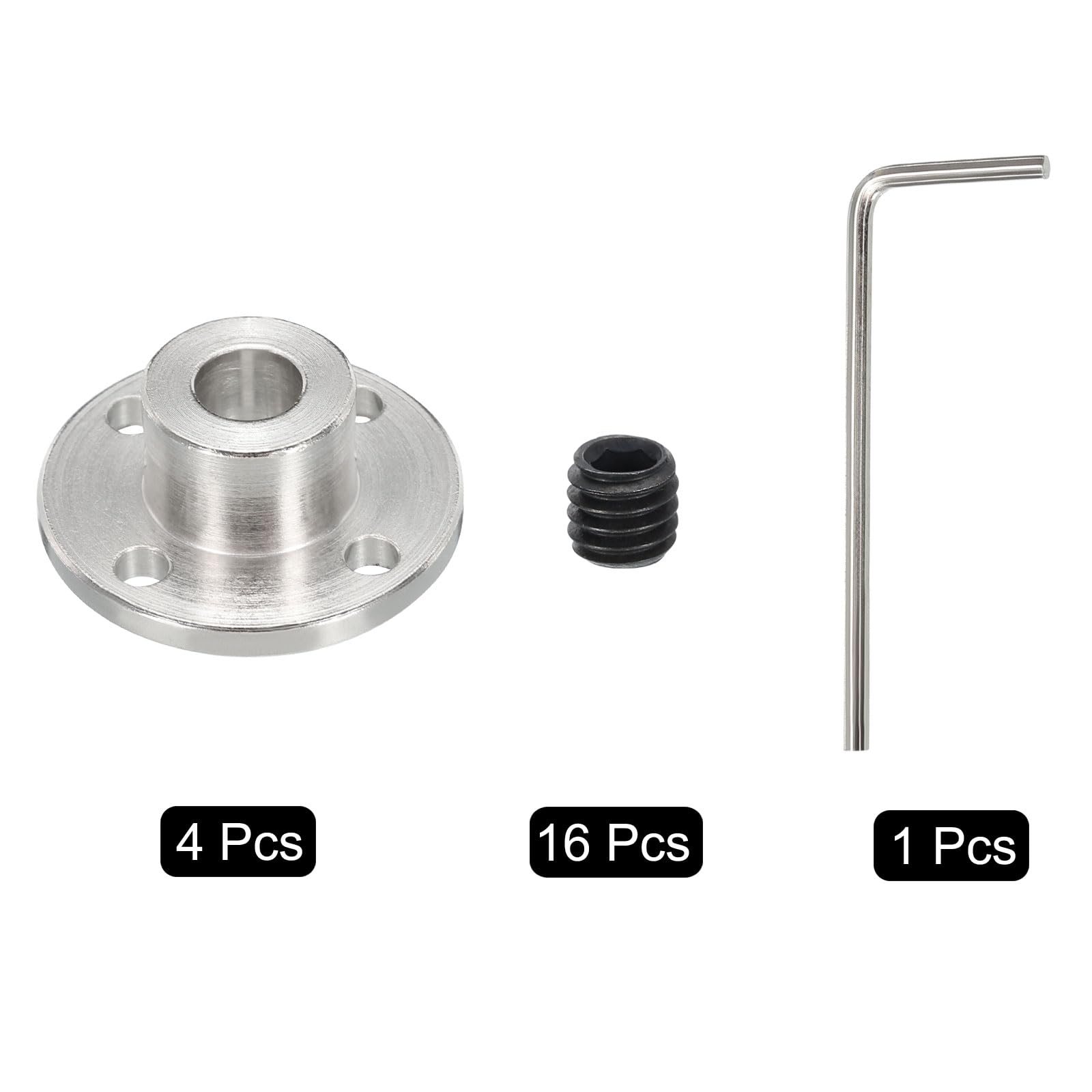 Accoppiamento Flangia 8mm Sourcing Map 10mm Interno Diametro H13*D16 Rigido Flangia Giunto Motore Guida Albero Accoppiatore Motore Connettore Argento Tono Per Fai-da-te Parti Accoppiatore Motore 8mm