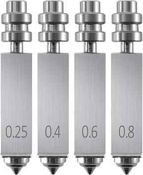 0.25MM 0.4MM 0.6MM 0.8MM Integrated Hardened Steel Nozzles