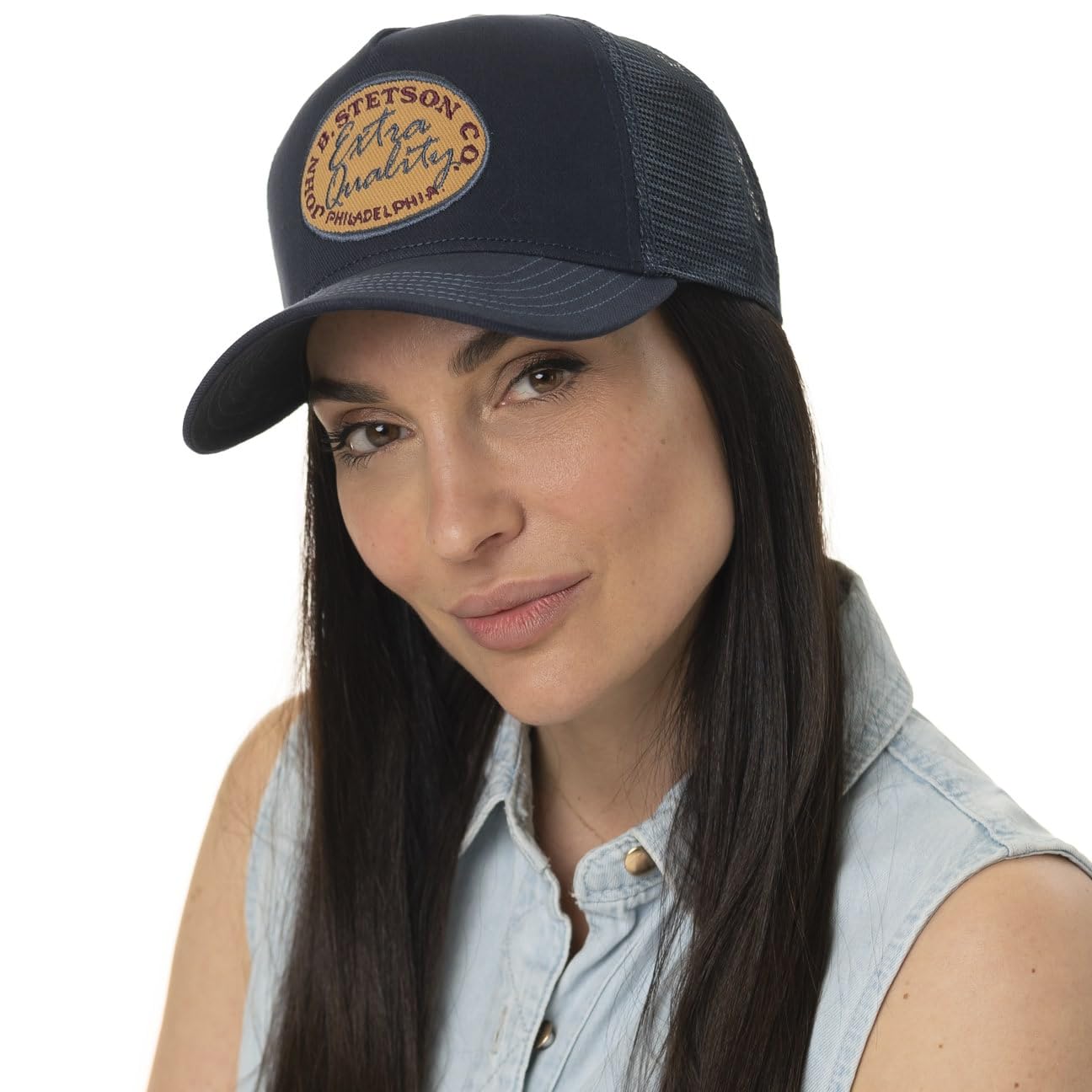 Stetson Czapka Trucker Vintage Brushed TwillKobiety/Mężczyźni - tirowca baseball cap z meshu Metalowa sprzączka, daszkiem wiosna-lato jesień-zima Wiosna