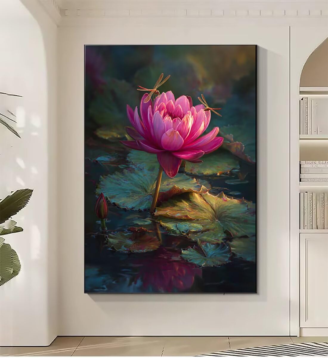 Blume Pflanze Malen Nach Zahlen Erwachsene, Paint by Numbers Adult Anfänger Kreativ Set für, Heimwerk Malen Nach Zahlen Kinder, 3 Pinsel und 36 Acrylfarbe Als, für Deko Wohnzimmer 60 x 80 cm BJHWK118