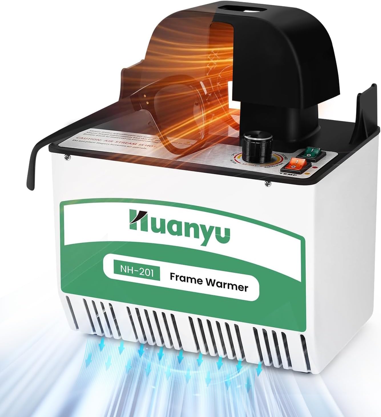 Huanyu Frame Warmer Hot Air Eyeglasses Heater Dual Temperature Control 140-167℉/248-284℉ Fast Heating within 30s Low Noise Less Than 5dB for Non-metal Eyeglass Frames Upgraded