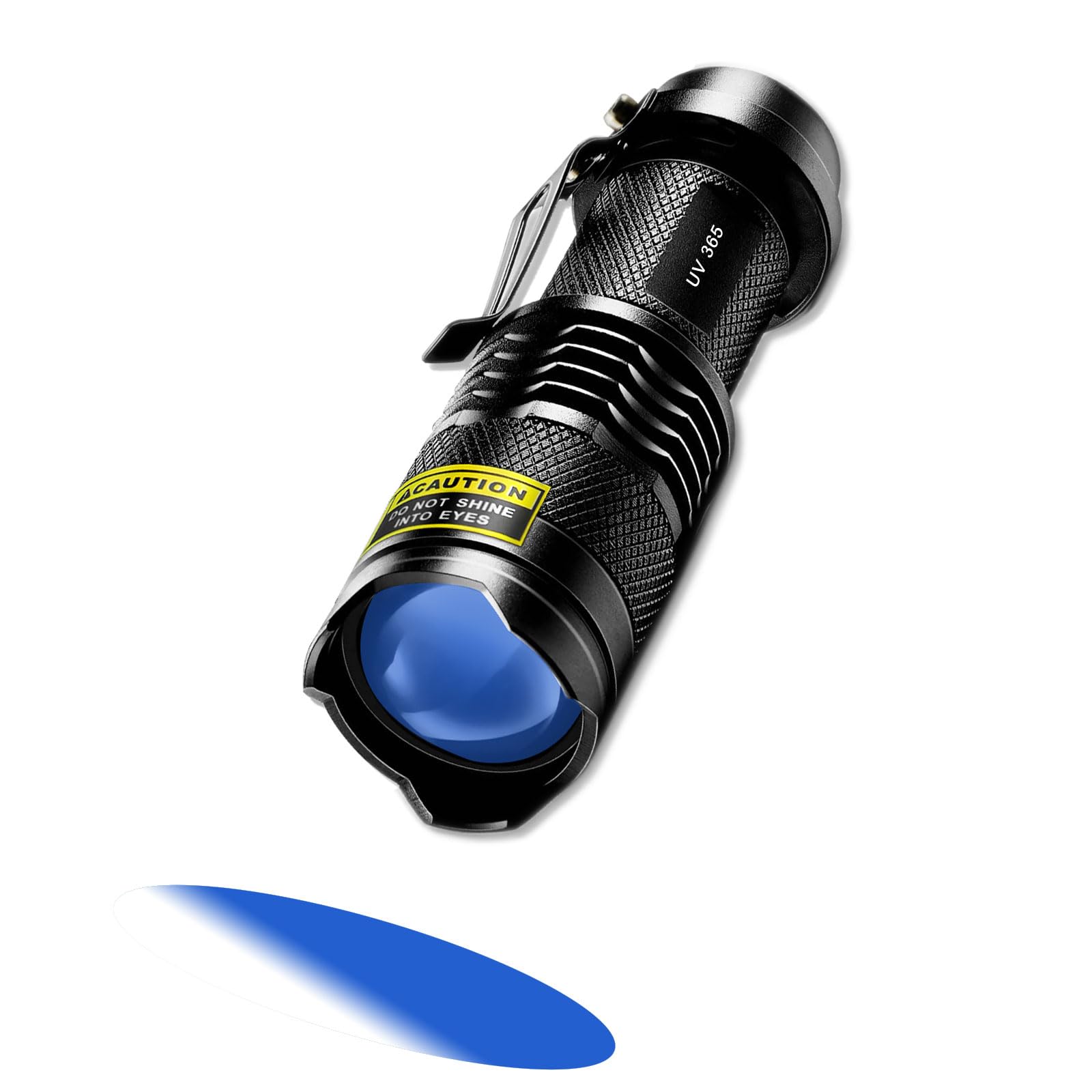 Mini UV Flashlight 365nm - Lightweight, Portable, and Zoomable, Ideal for Detecting Anti-counterfeiting, Fluorescent Agents, and More - Batteries Not Included
