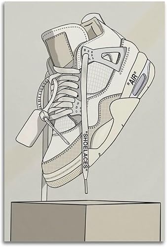 Sneaker Art Posters - Lienzo decorativo para pared, 12 x 18 pulgadas, decoración moderna para dormitorio familiar