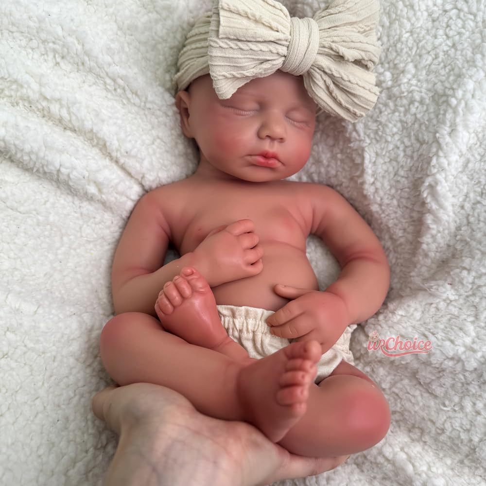 Oppaionaho Lifelike Reborn Baby Dolls Silicone Full Body 20 Inch Tan Sleeping Newborn Baby Doll Real Life Anatomically Correct Handmade Gift (Boy)
