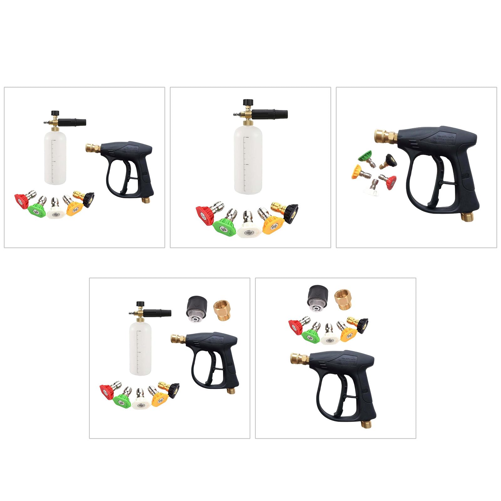 4350PSI Herramientas de limpieza Hidrolimpiadora de alta presión con pistola de espuma de 1/4 pulgadas Conexión rápida Accesorios de lavado Purificador de agua
