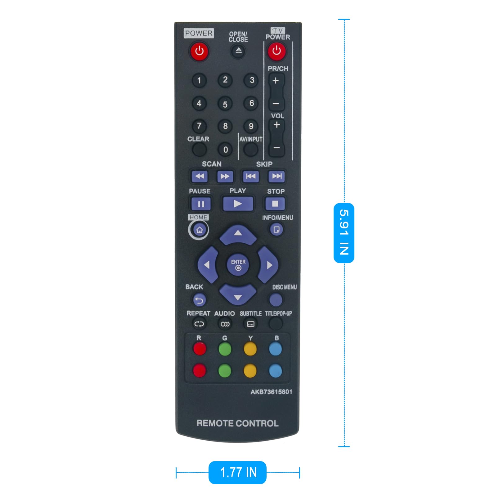 (未使用･未開封品)　新しい交換リモートコントロールfor bd630?bd640?bd650?bp325?W LG Blu - ray Disc Player wyeba8q Amazon.com: New Replacement Remote Control for LG BD630 BD640