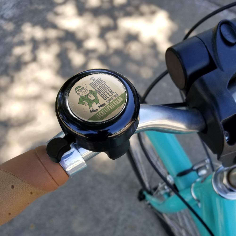 Drink More Beer Support Local Leprechauns Bicycle Handlebar Bike Bell