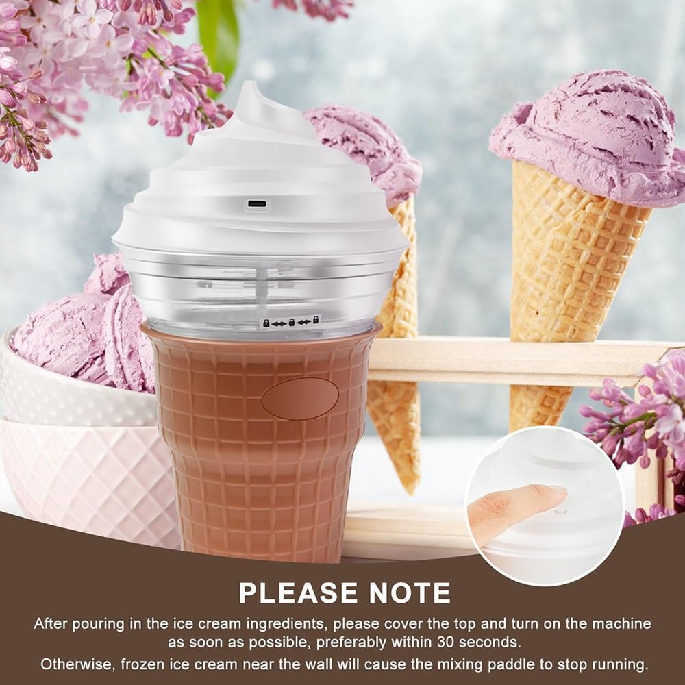 Ice Cream Maker Machine,DIY Slushy Machine,Frozen Magic Ice Cream Maker,DIY Smoothie Cooling Cups with Lid for Kids Friends Family