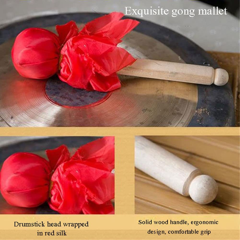 Gong Instrument - Gong da 30 cm a 60 cm, autentico gong a percussione con mazzuolo, ideale per musica, meditazione e terapia del suono, costruzione durevole, suono profondo e risonante