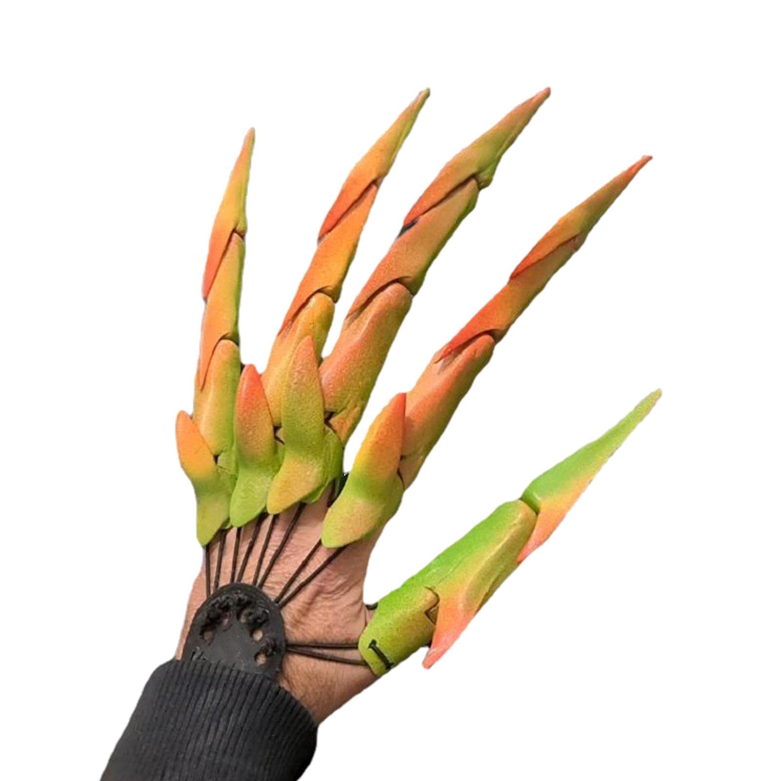 RIPTEADRY Halloween Articulated Fingers | 3D Printed Flexible Finger Extensions Gloves Claws Extender | Flexible Finger Puppets, Scary Skeleton Hand