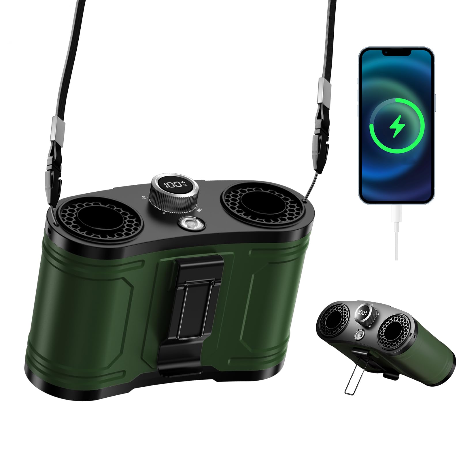 Amazon | ONRIU 腰掛け扇風機 ベルトファン【2025強力冷却