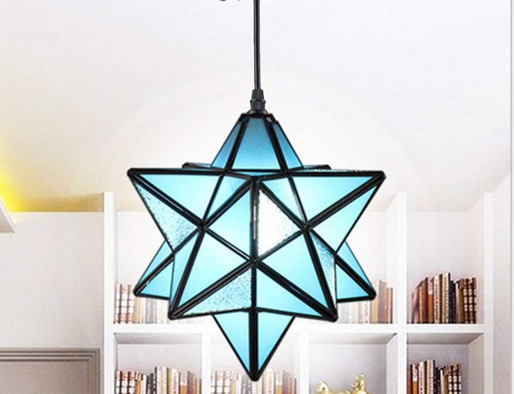Tесh Dеаlѕ 🔥 ASUNMOON Sky Blue Star Flush Mount Moravian 8'' Star Ceiling Light Shade with E26 Bulb (Pendant Light 12)
