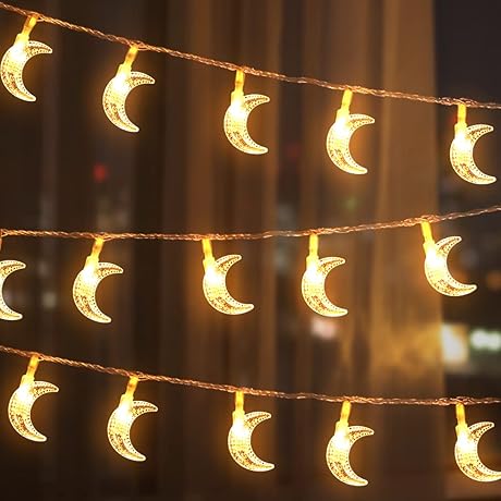 AceList Ramadan Decorations Moon String Led Lights