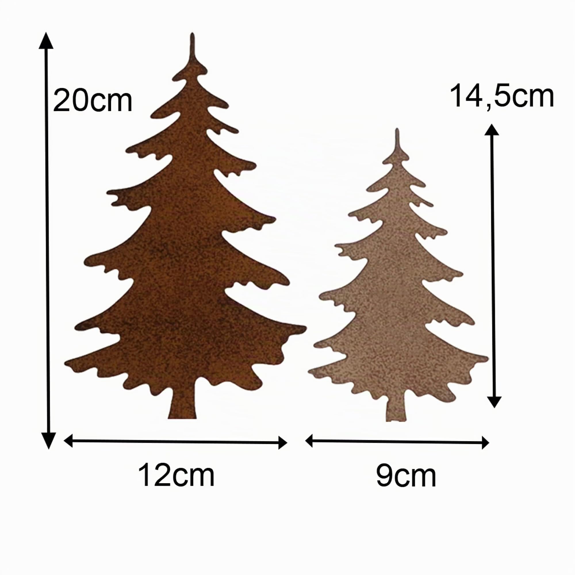 Set di 5 decorazioni da giardino con cervi e cervi con 2 abeti in effetto ruggine, decorazioni natalizie per il fai da te, decorazione da giardino