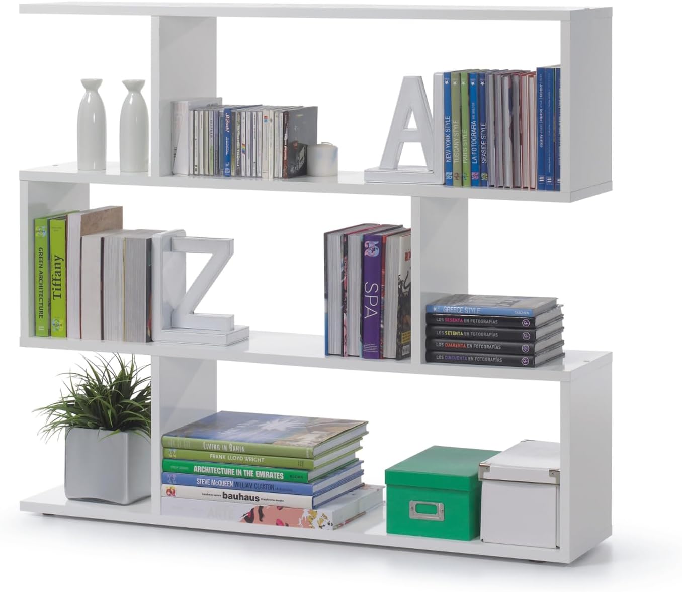 Direct Furniture Ciara - ATHENA 3 TIER Low Bookcase - 301010BO - WHITE